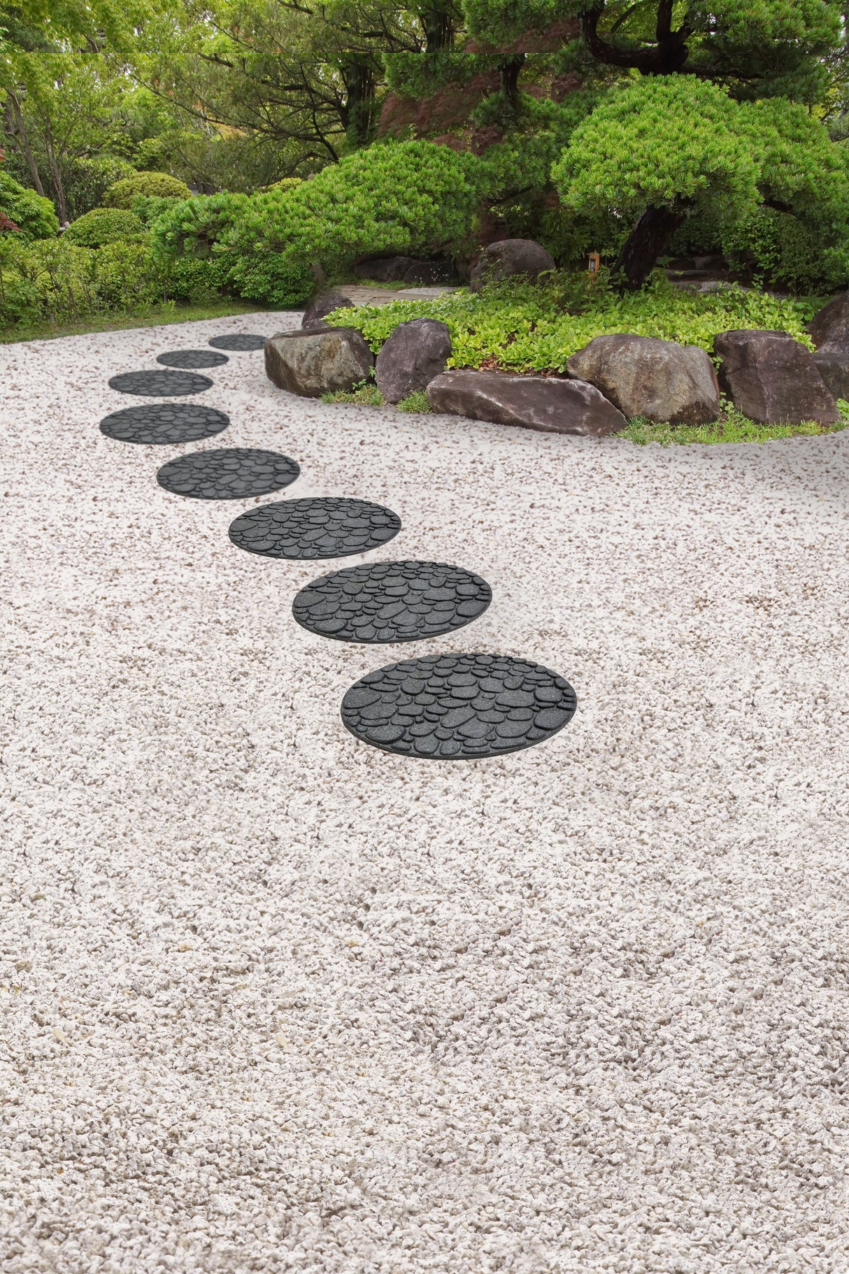 Eco-Friendly Garden Stepping Stones - River Rock - Grey