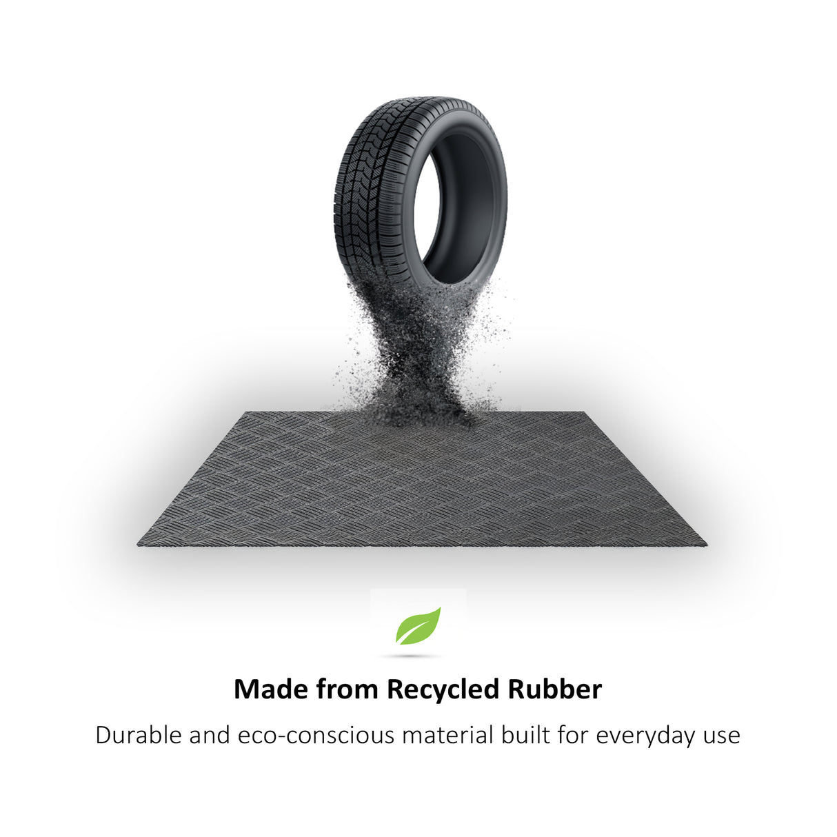 Showcasing that 4mm thick rubber mat is crafted from recycled rubber