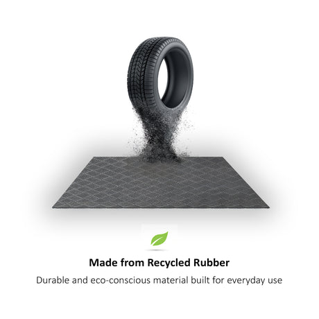 Showcasing that 4mm thick rubber mat is crafted from recycled rubber