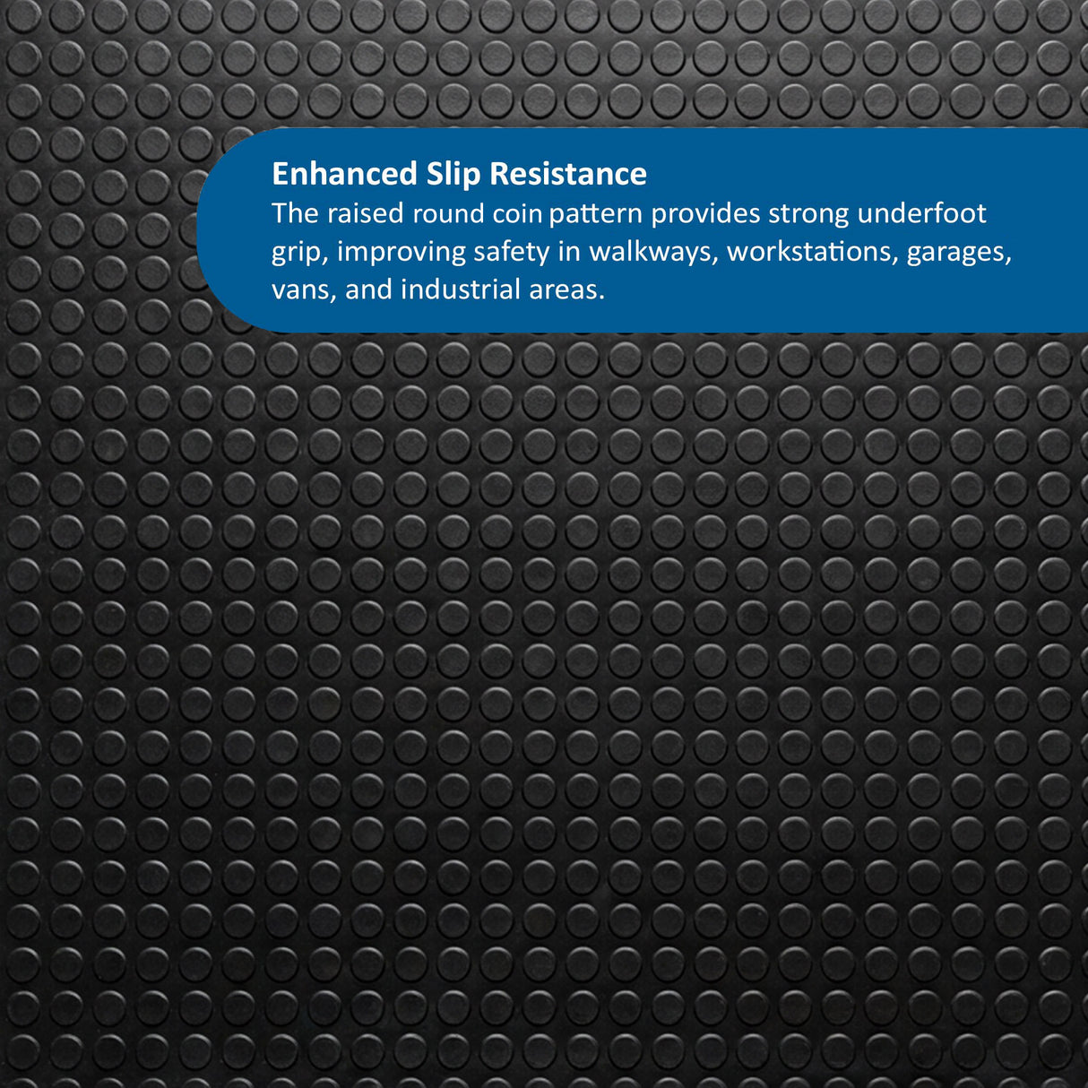 Nicoman Non-Slip Recycled Rubber Flooring Rolls - Coin Pattern