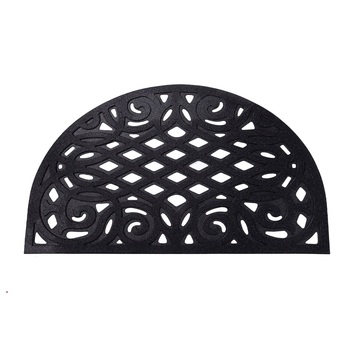 Victorian Style Eco Halfmoon Outdoor Doormat - Black