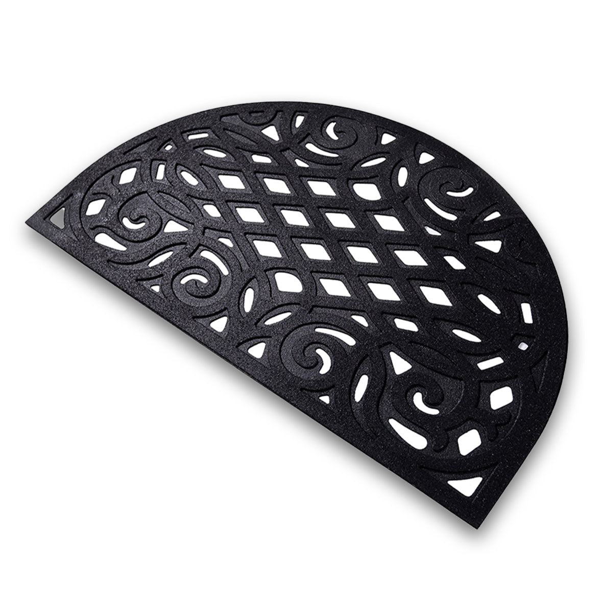 Victorian Style Eco Halfmoon Outdoor Doormat - Black