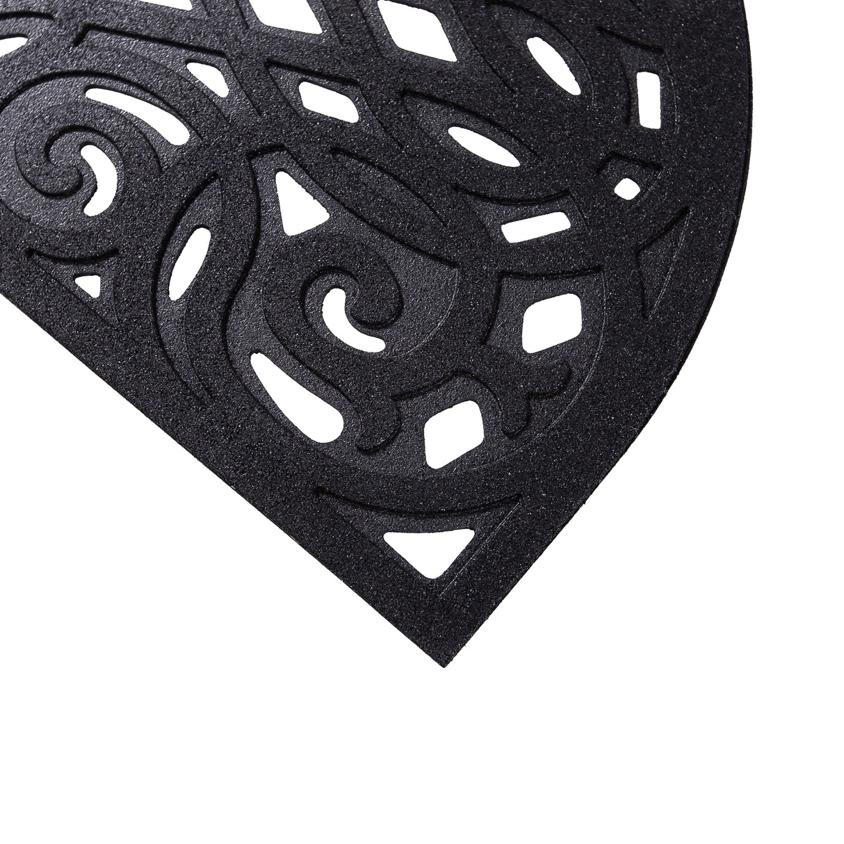 Victorian Style Eco Halfmoon Outdoor Doormat - Black