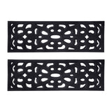 Victorian Style Eco-Friendly Rubber Step Mat - Black - Indoor/Outdoor