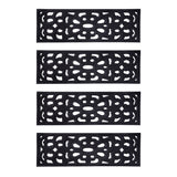 Victorian Style Eco-Friendly Rubber Step Mat - Black - Indoor/Outdoor