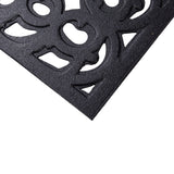 Victorian Style Eco-Friendly Rubber Step Mat - Black - Indoor/Outdoor