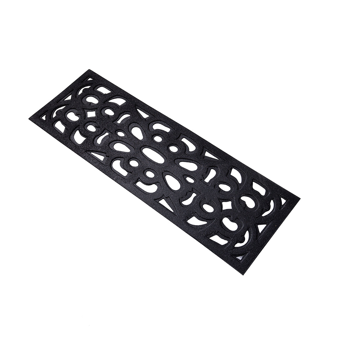 Victorian Style Eco-Friendly Rubber Step Mat - Black - Indoor/Outdoor