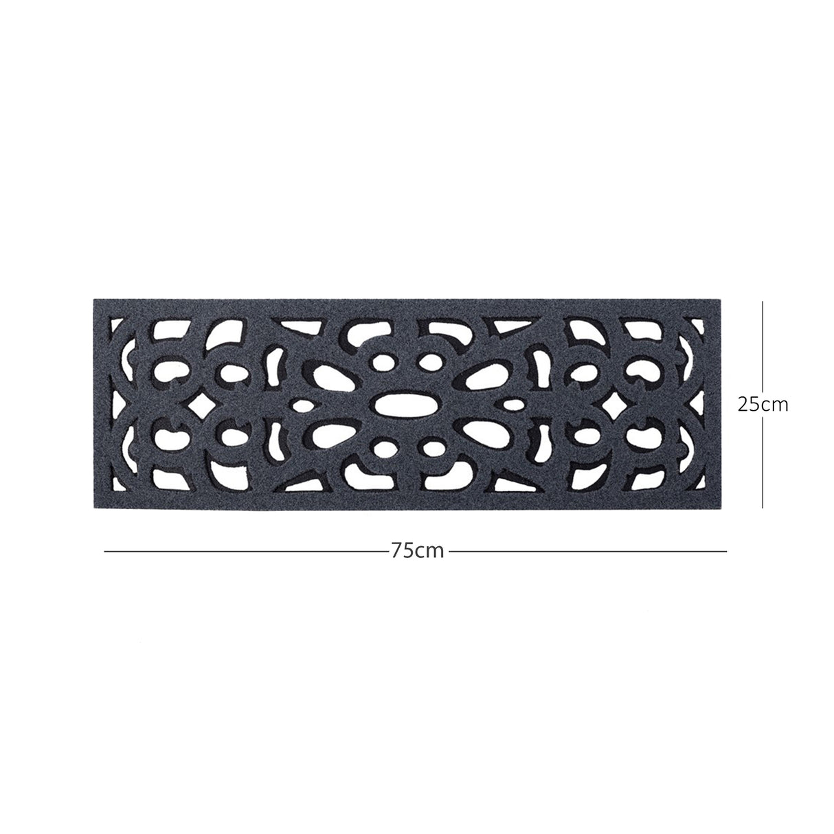 Victorian Style Eco-Friendly Rubber Step Mat - Grey - Indoor Outdoor