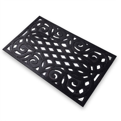 Victorian Style Eco Outdoor Door Mat - Black