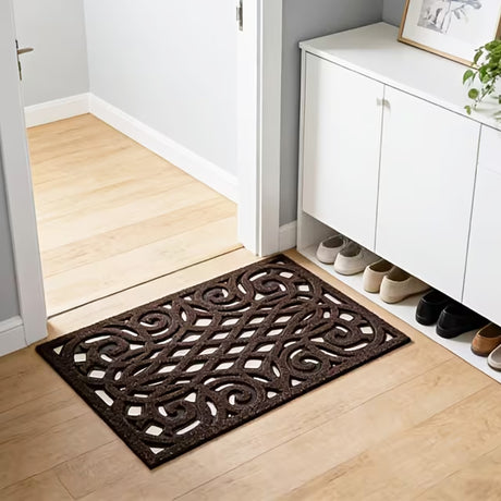 Victorian Style Eco Outdoor Door Mat - Chocolate