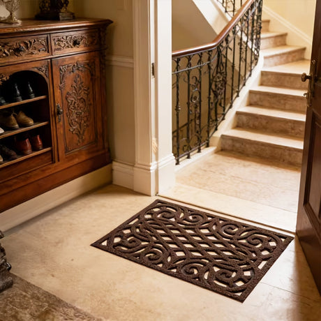 Victorian Style Eco Outdoor Door Mat - Chocolate