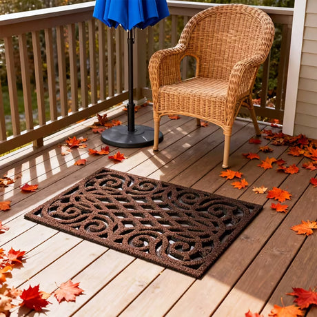 Victorian Style Eco Outdoor Door Mat - Chocolate