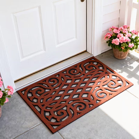 Victorian Style Eco Outdoor Door Mat - Terracotta