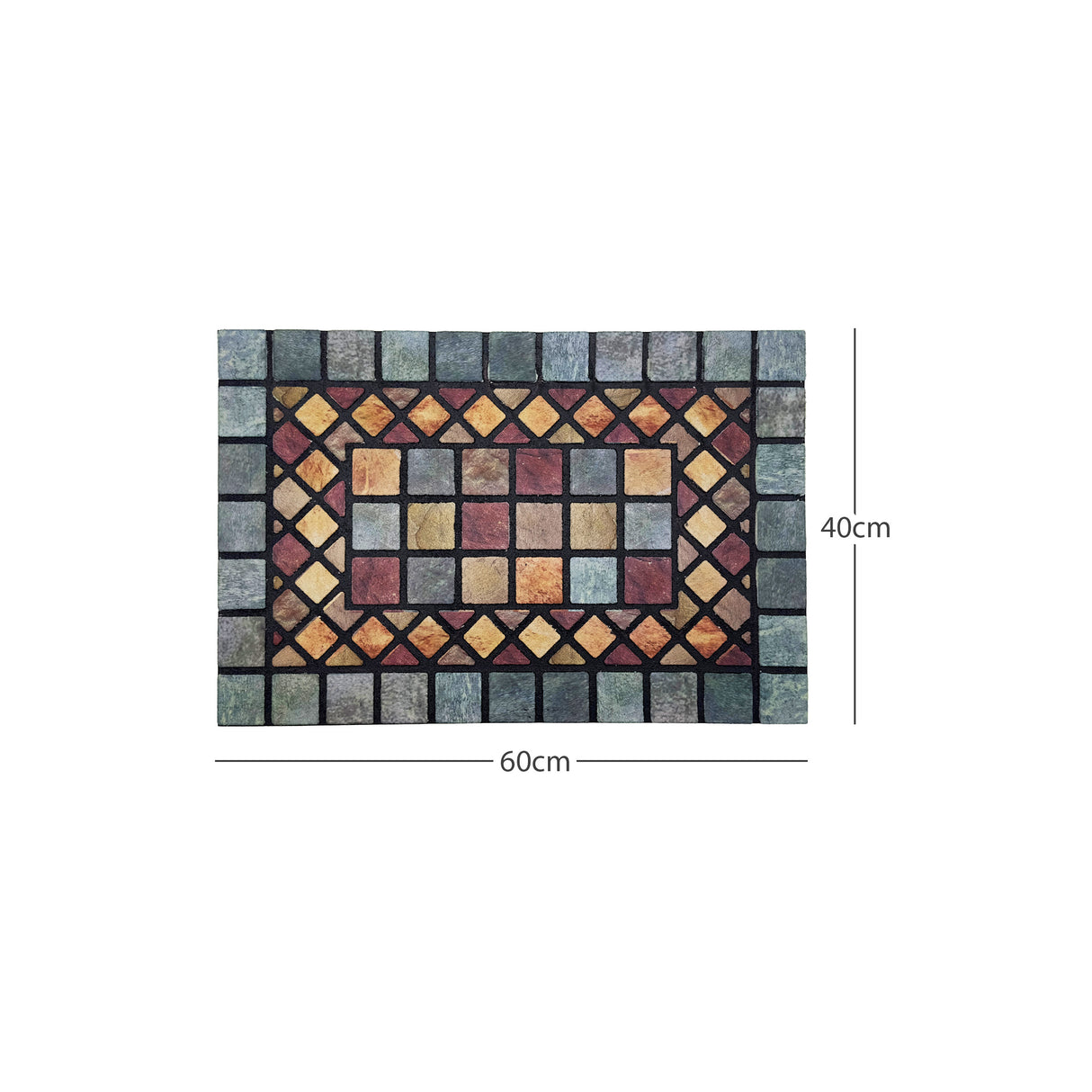 Nicoman Elegant Tile Mat Barrier Door Mat - Blue Edge