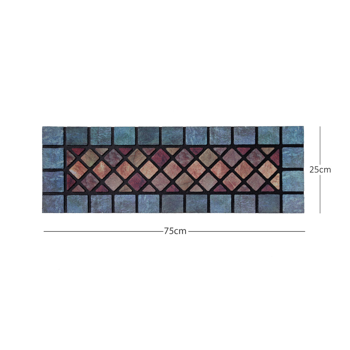 Nicoman Elegant Tile Mat Barrier Door Mat - Blue Edge