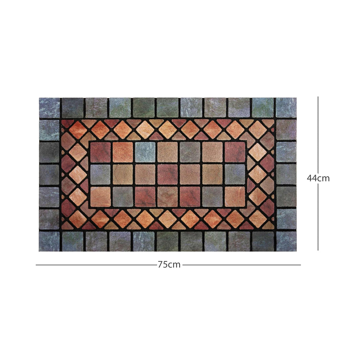 Nicoman Elegant Tile Mat Barrier Door Mat - Blue Edge