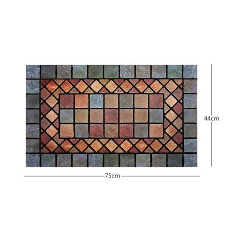 Nicoman Elegant Tile Mat Barrier Door Mat - Blue Edge