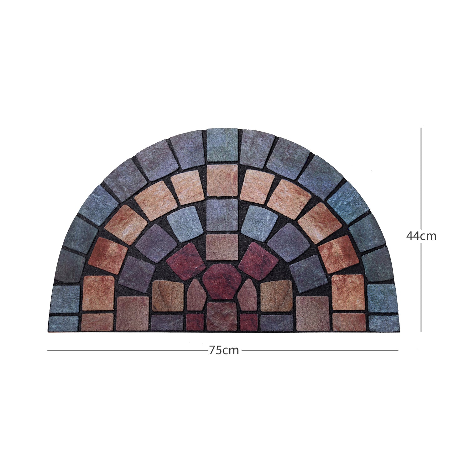 Nicoman Elegant Tile Effect Doormat - Blue Edge