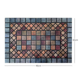 Nicoman Elegant Tile Effect Doormat - Blue Edge