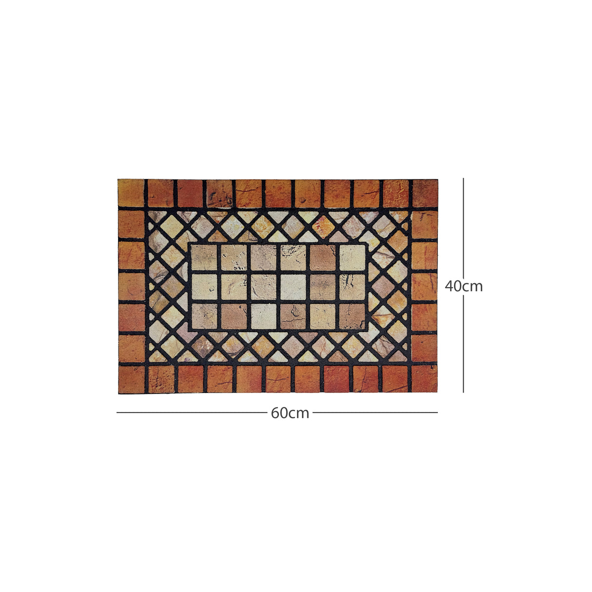 Nicoman Elegant Tile Mat Barrier Door Mat - Red Edge