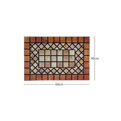 Nicoman Elegant Tile Effect Doormat - Red Edge