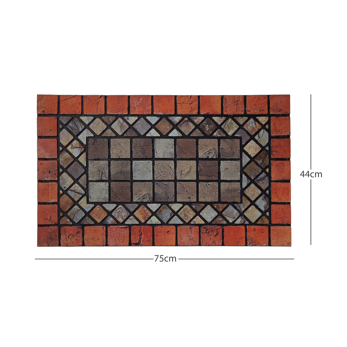 Nicoman Elegant Tile Mat Barrier Door Mat - Red Edge