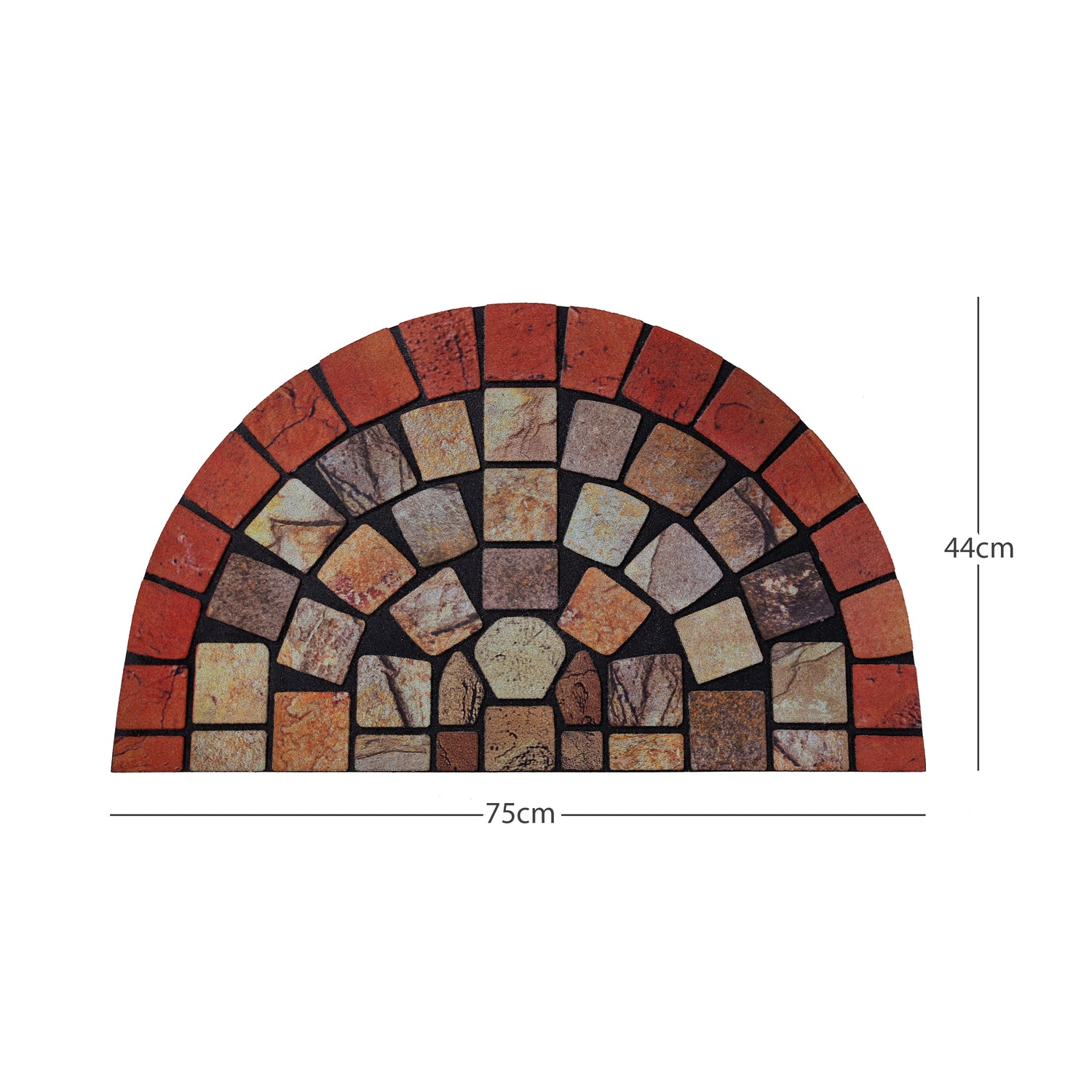 Nicoman Elegant Tile Effect Doormat - Red Edge