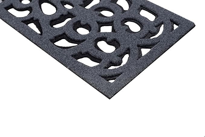 Victorian Style Eco-Friendly Rubber Step Mat - Grey - Indoor Outdoor