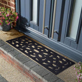 Victorian Style Eco-Friendly Rubber Step Mat - Black - Indoor/Outdoor