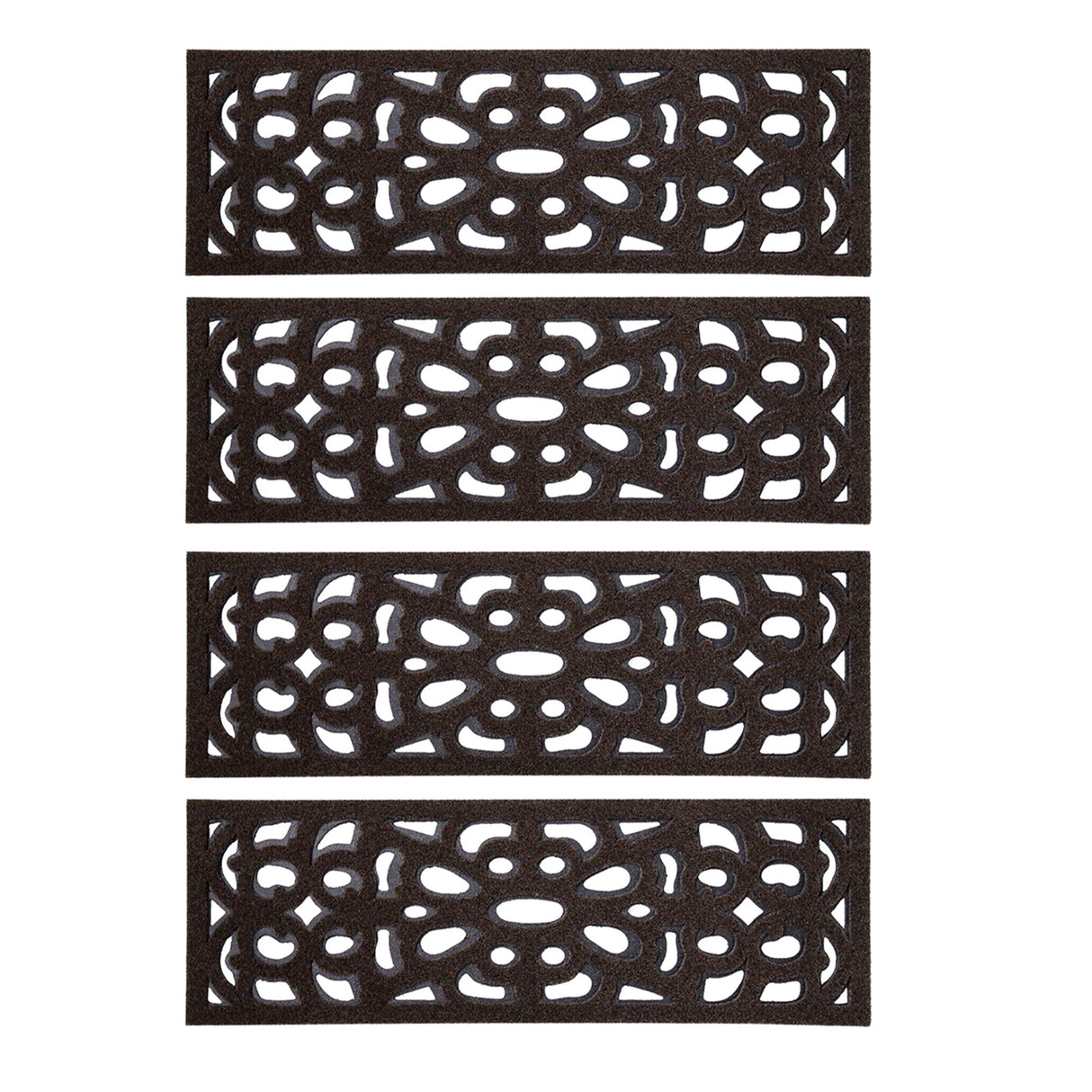 Victorian Style Eco-Friendly Rubber Step Mat - Brown - Indoor/Outdoor