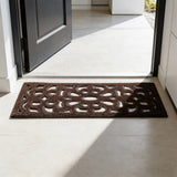 Victorian Style Eco-Friendly Rubber Step Mat - Brown - Indoor/Outdoor