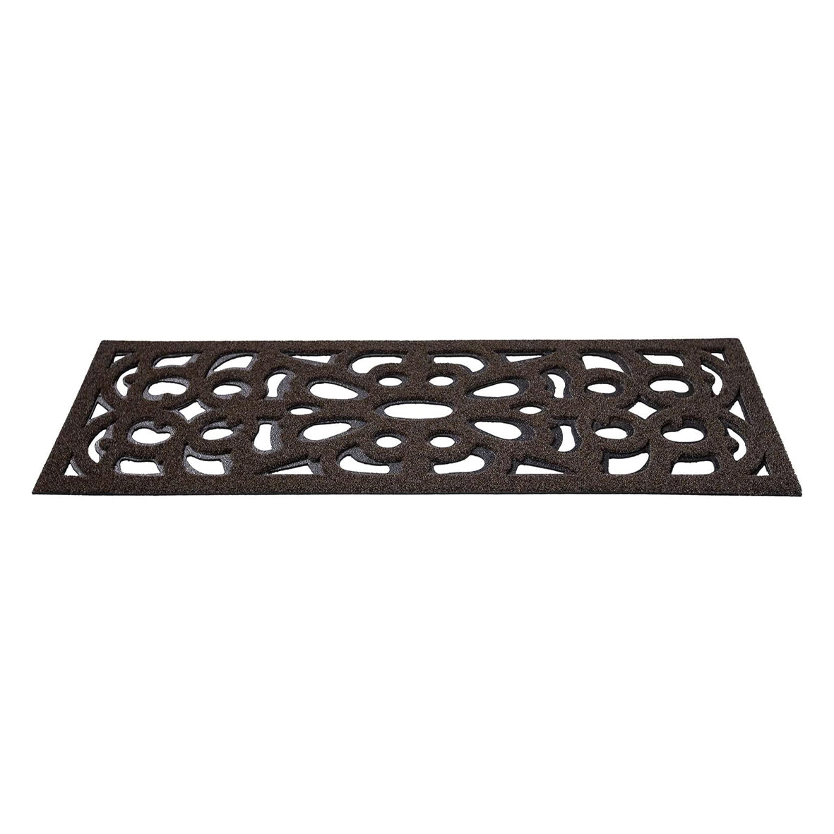 Victorian Style Eco-Friendly Rubber Step Mat - Brown - Indoor/Outdoor