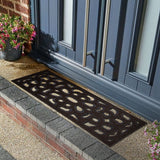 Victorian Style Eco-Friendly Rubber Step Mat - Brown - Indoor/Outdoor