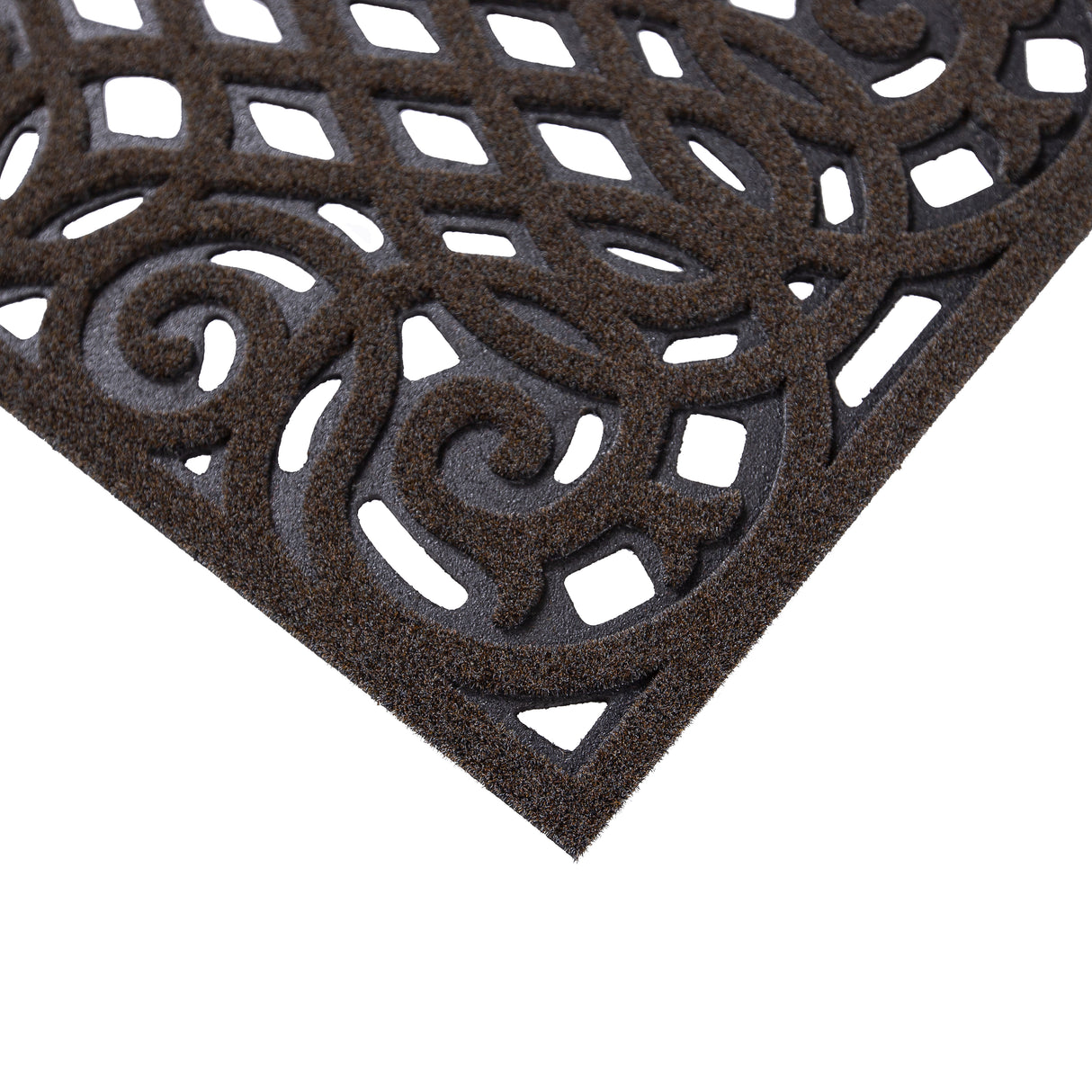 Victorian Style Eco-Friendly Rubber Step Mat - Brown - Indoor/Outdoor