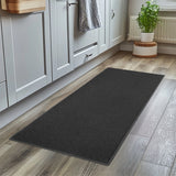 Spaghetti Kitchen Hallway Washable Runner 150cm x 60cm - Black