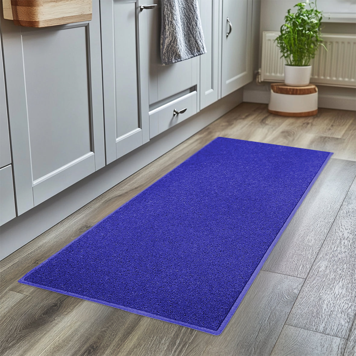 Spaghetti Kitchen Hallway Washable Runner 150cm x 60cm - Blue