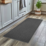 Spaghetti Kitchen Hallway Washable Runner 150cm x 60cm - Dark Grey