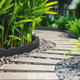 Recycled Rubber Scallop Garden Edging Border - Eco Friendly - Grey