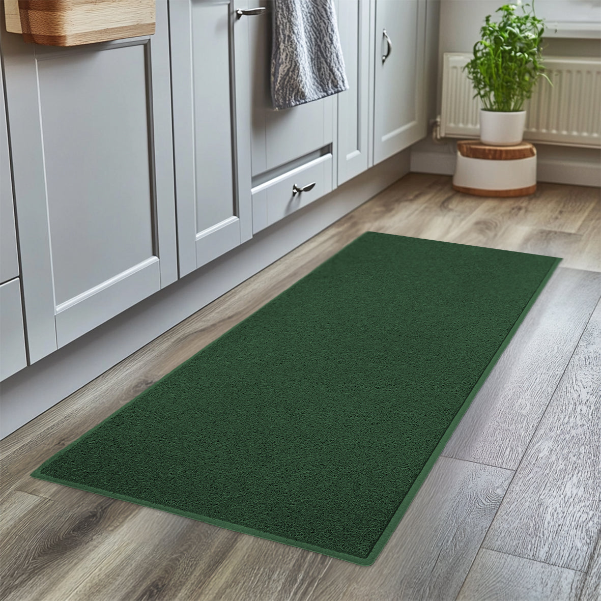 Spaghetti Kitchen Hallway Washable Runner 150cm x 60cm - Green