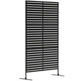 Freestanding Outdoor Privacy Screen with Stand 122cm x 198cm - Slats