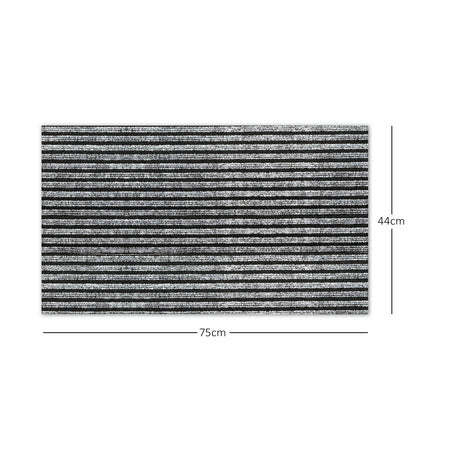 Striped Needlefelt Doormat - Grey