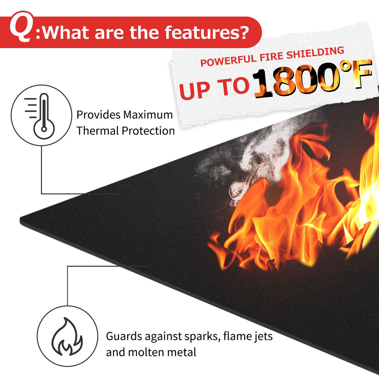 Heavy-Duty Fireproof Fabric – 5mm Thick for Welding, BBQ, and Heat Insulation