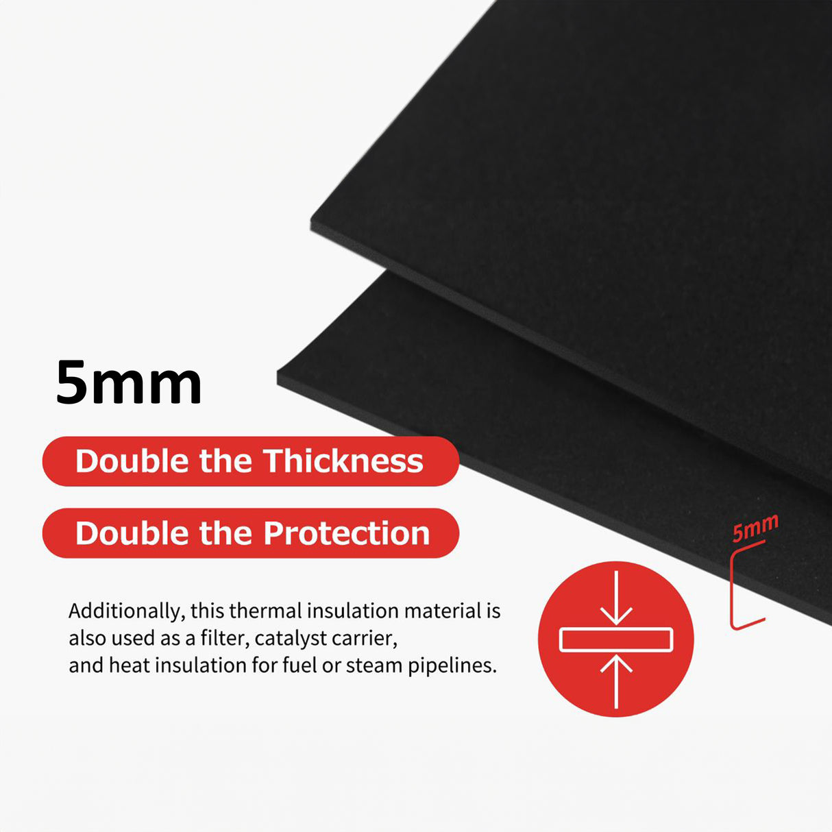 Heavy-Duty Fireproof Fabric – 5mm Thick for Welding, BBQ, and Heat Insulation