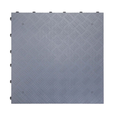 Modular Interlocking Solid Garage Flooring Tiles - Grey