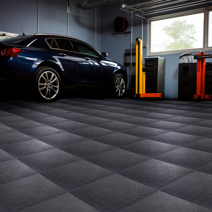 Modular Interlocking Solid Garage Flooring Tiles - Black