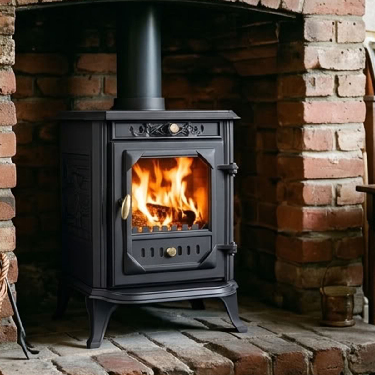Cast Iron Wood and Coal Burning Stove 7kW - JA001
