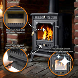 Cast Iron Wood and Coal Burning Stove 7kW - JA001