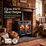 Cast Iron Wood and Coal Burning Stove 10kW - JA006