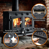 Cast Iron Wood and Coal Burning Stove 10kW - JA006