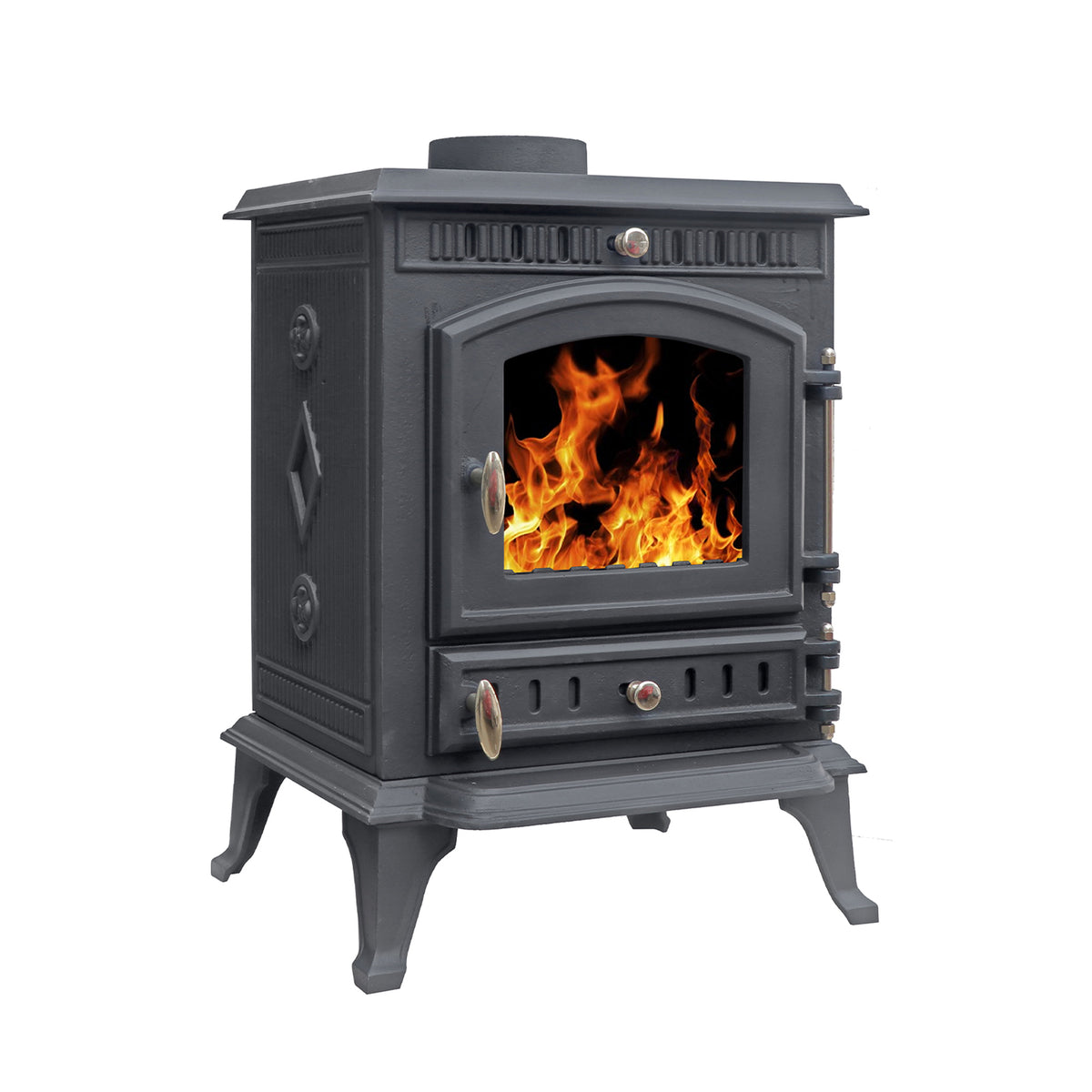 Cast Iron Defra Approved Multi-Fuel Burning Stove 7kW - JA010